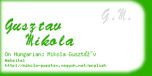 gusztav mikola business card